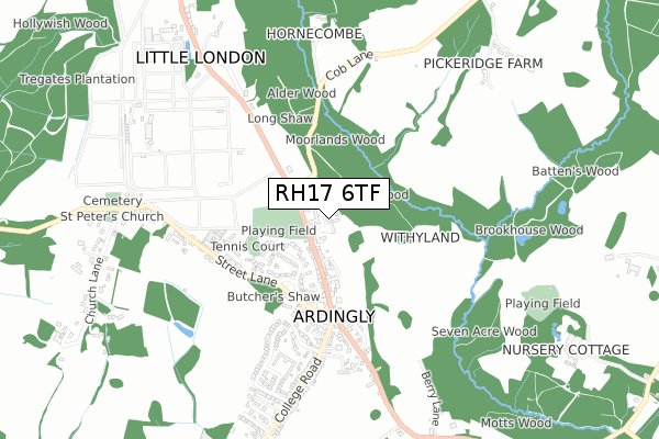 RH17 6TF map - small scale - OS Open Zoomstack (Ordnance Survey)