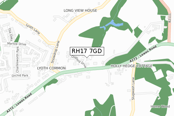 RH17 7GD map - large scale - OS Open Zoomstack (Ordnance Survey)