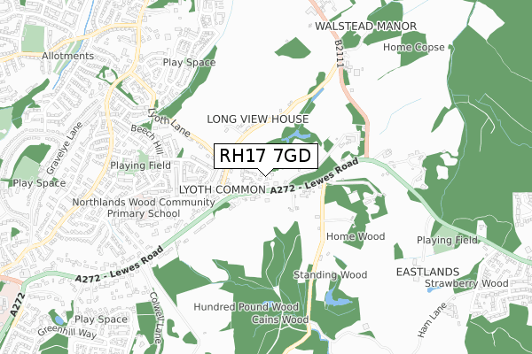 RH17 7GD map - small scale - OS Open Zoomstack (Ordnance Survey)