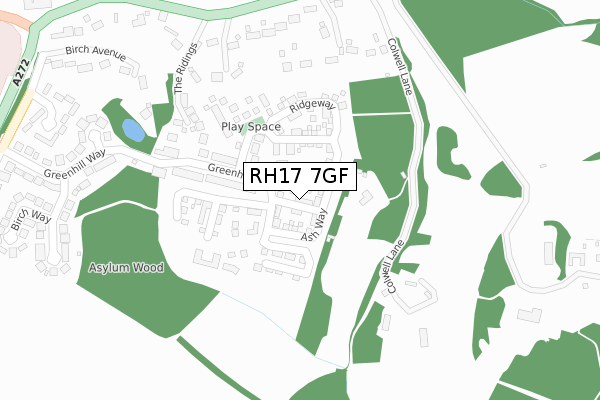 RH17 7GF map - large scale - OS Open Zoomstack (Ordnance Survey)