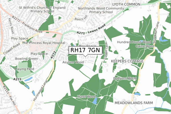 RH17 7GN map - small scale - OS Open Zoomstack (Ordnance Survey)