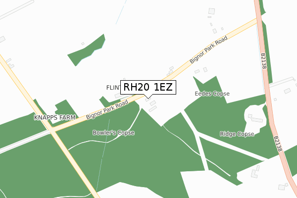 RH20 1EZ map - large scale - OS Open Zoomstack (Ordnance Survey)