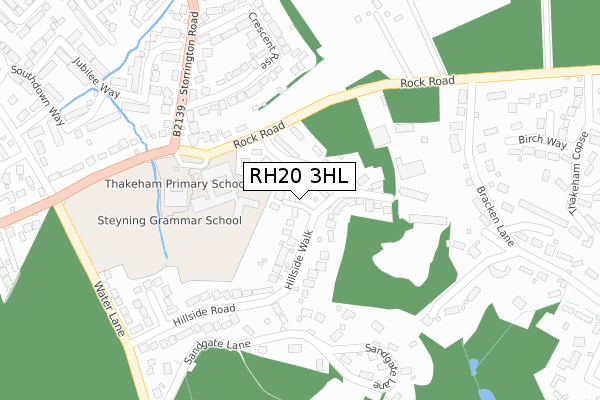 RH20 3HL map - large scale - OS Open Zoomstack (Ordnance Survey)