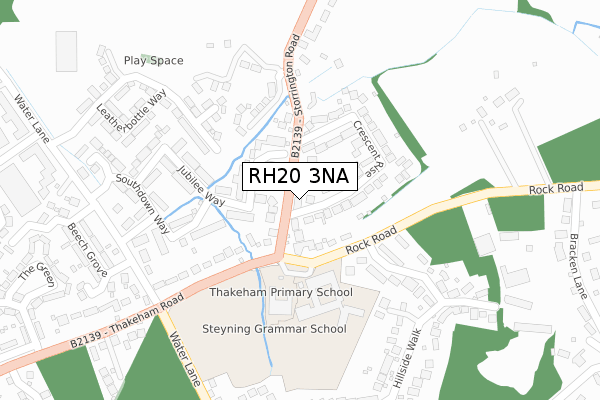 RH20 3NA map - large scale - OS Open Zoomstack (Ordnance Survey)