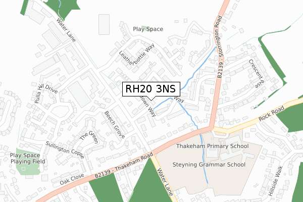 RH20 3NS map - large scale - OS Open Zoomstack (Ordnance Survey)