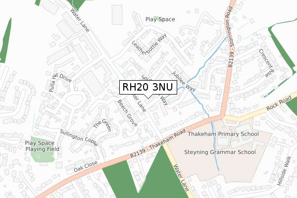 RH20 3NU map - large scale - OS Open Zoomstack (Ordnance Survey)