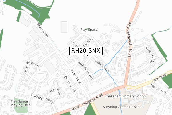 RH20 3NX map - large scale - OS Open Zoomstack (Ordnance Survey)