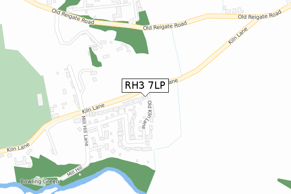 RH3 7LP map - large scale - OS Open Zoomstack (Ordnance Survey)