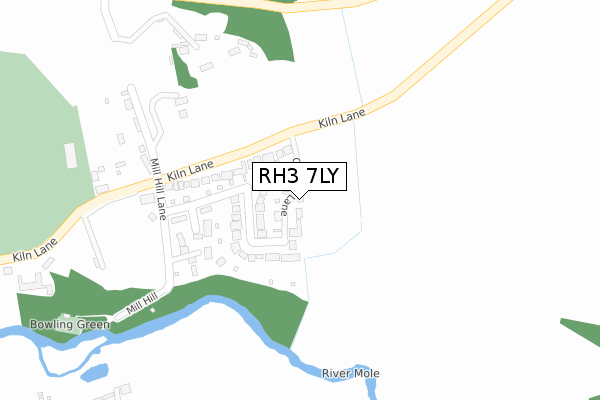 RH3 7LY map - large scale - OS Open Zoomstack (Ordnance Survey)