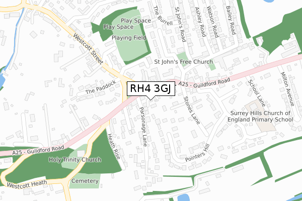 RH4 3GJ map - large scale - OS Open Zoomstack (Ordnance Survey)