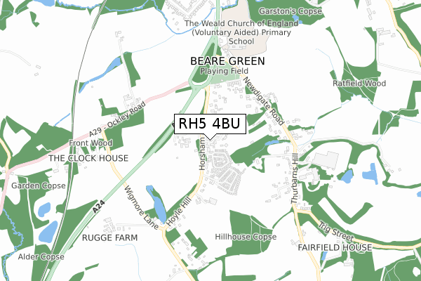 RH5 4BU map - small scale - OS Open Zoomstack (Ordnance Survey)