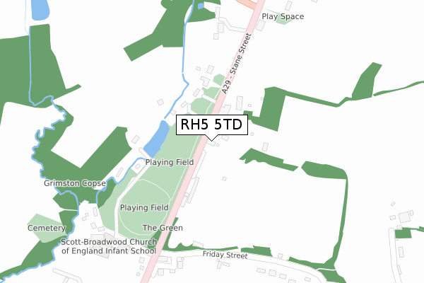 RH5 5TD map - large scale - OS Open Zoomstack (Ordnance Survey)