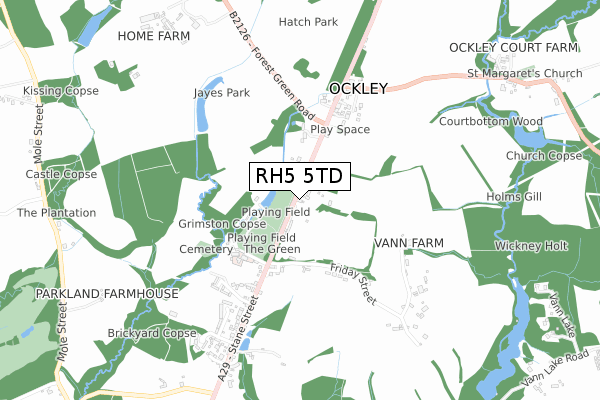 RH5 5TD map - small scale - OS Open Zoomstack (Ordnance Survey)