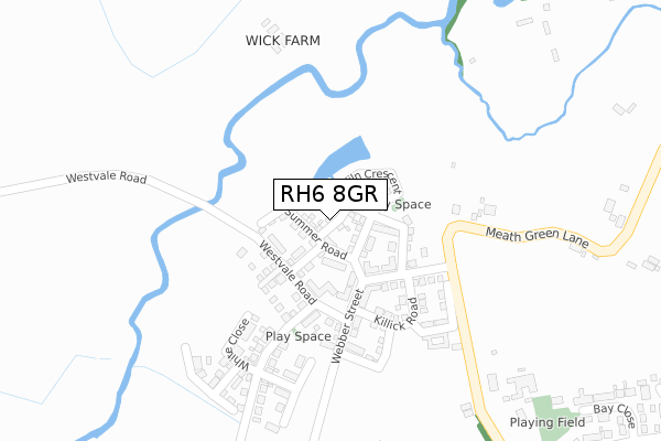 RH6 8GR map - large scale - OS Open Zoomstack (Ordnance Survey)