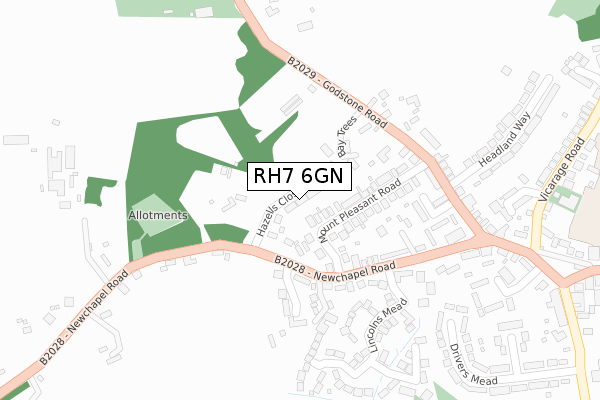 RH7 6GN map - large scale - OS Open Zoomstack (Ordnance Survey)