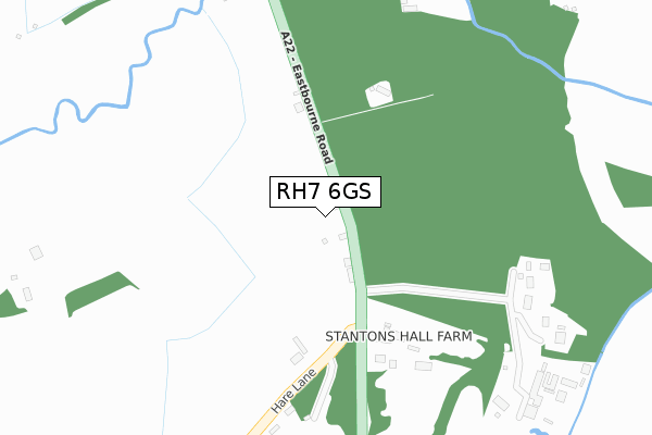 RH7 6GS map - large scale - OS Open Zoomstack (Ordnance Survey)