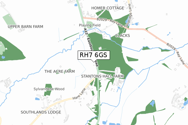 RH7 6GS map - small scale - OS Open Zoomstack (Ordnance Survey)