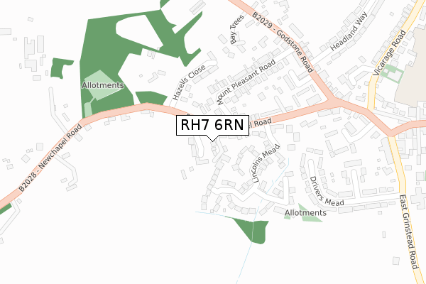 RH7 6RN map - large scale - OS Open Zoomstack (Ordnance Survey)