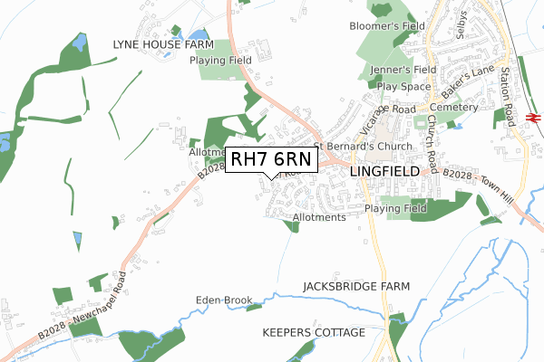 RH7 6RN map - small scale - OS Open Zoomstack (Ordnance Survey)