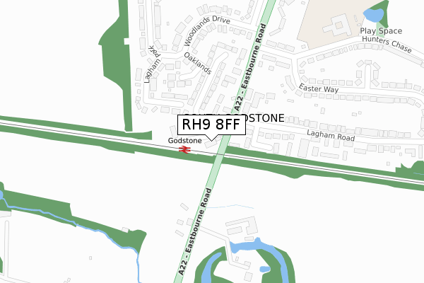 RH9 8FF map - large scale - OS Open Zoomstack (Ordnance Survey)