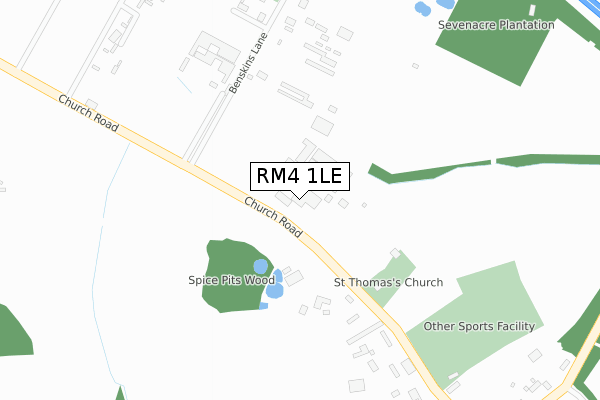 RM4 1LE map - large scale - OS Open Zoomstack (Ordnance Survey)