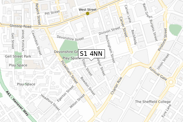 S1 4NN map - large scale - OS Open Zoomstack (Ordnance Survey)