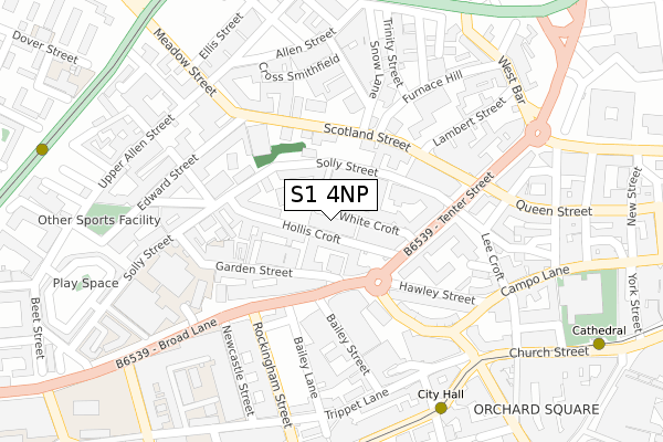 S1 4NP map - large scale - OS Open Zoomstack (Ordnance Survey)