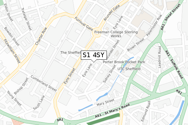 S1 4SY map - large scale - OS Open Zoomstack (Ordnance Survey)