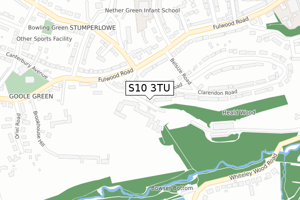 S10 3TU map - large scale - OS Open Zoomstack (Ordnance Survey)