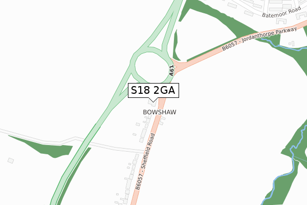 S18 2GA map - large scale - OS Open Zoomstack (Ordnance Survey)