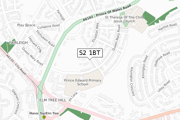 S2 1BT map - large scale - OS Open Zoomstack (Ordnance Survey)