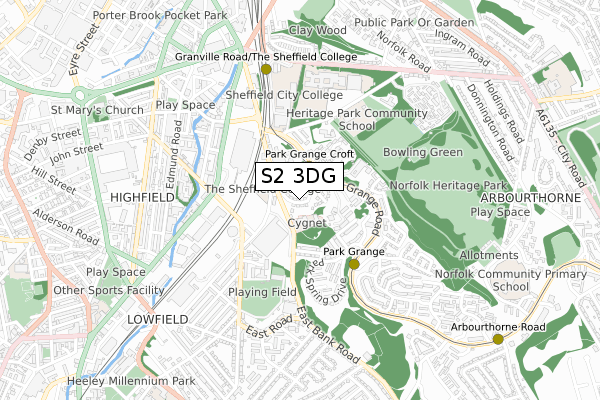 S2 3DG map - small scale - OS Open Zoomstack (Ordnance Survey)