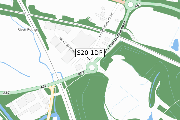 S20 1DP map - large scale - OS Open Zoomstack (Ordnance Survey)