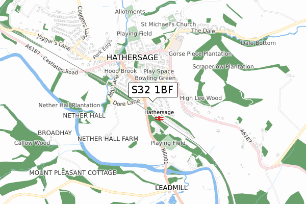 S32 1BF map - small scale - OS Open Zoomstack (Ordnance Survey)