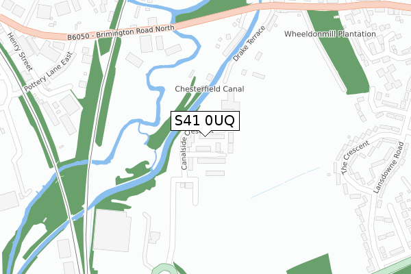 S41 0UQ map - large scale - OS Open Zoomstack (Ordnance Survey)