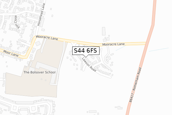 S44 6FS map - large scale - OS Open Zoomstack (Ordnance Survey)