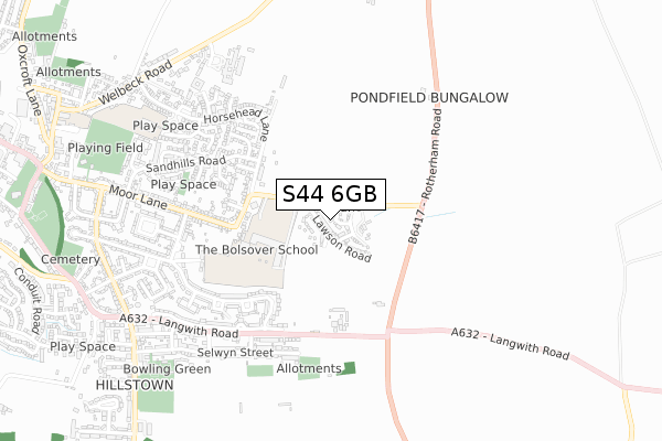 S44 6GB map - small scale - OS Open Zoomstack (Ordnance Survey)