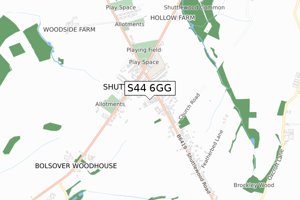 S44 6GG map - small scale - OS Open Zoomstack (Ordnance Survey)