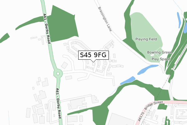 S45 9FG map - large scale - OS Open Zoomstack (Ordnance Survey)