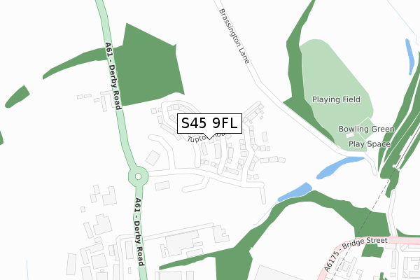 S45 9FL map - large scale - OS Open Zoomstack (Ordnance Survey)