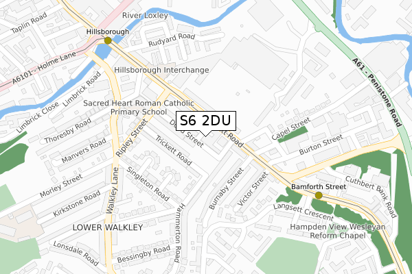 S6 2DU map - large scale - OS Open Zoomstack (Ordnance Survey)