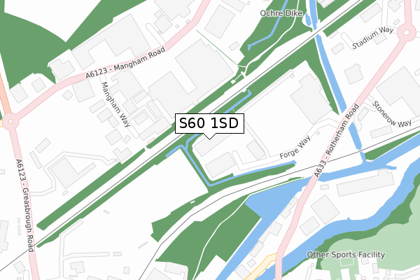 S60 1SD map - large scale - OS Open Zoomstack (Ordnance Survey)