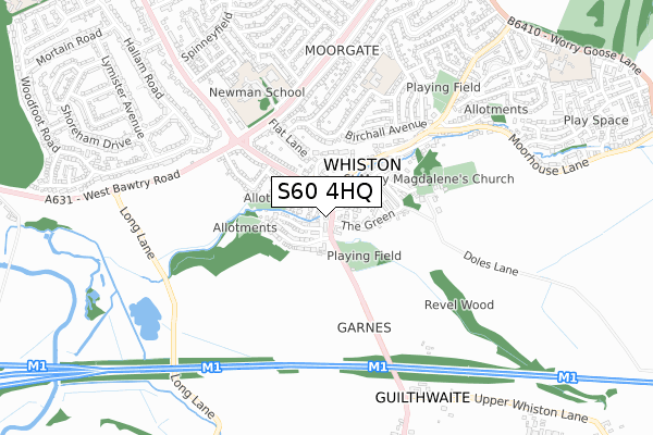 S60 4HQ map - small scale - OS Open Zoomstack (Ordnance Survey)