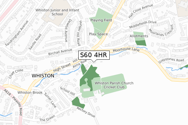 S60 4HR map - large scale - OS Open Zoomstack (Ordnance Survey)