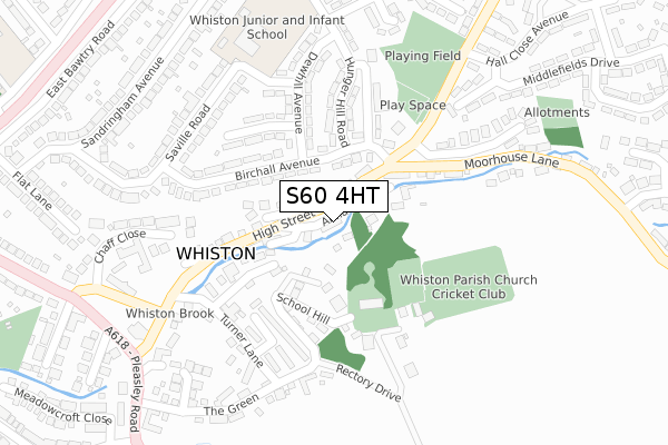 S60 4HT map - large scale - OS Open Zoomstack (Ordnance Survey)