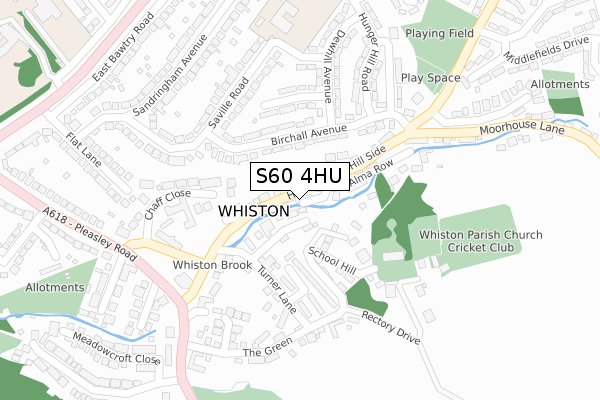 S60 4HU map - large scale - OS Open Zoomstack (Ordnance Survey)