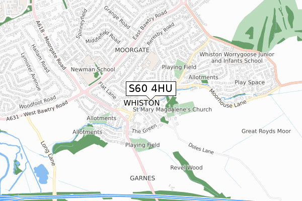 S60 4HU map - small scale - OS Open Zoomstack (Ordnance Survey)