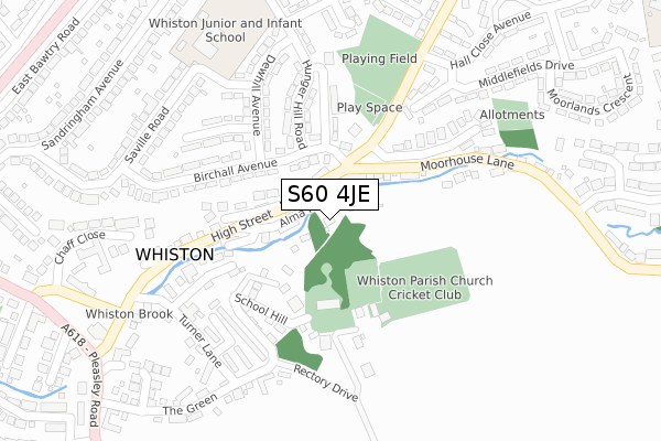 S60 4JE map - large scale - OS Open Zoomstack (Ordnance Survey)