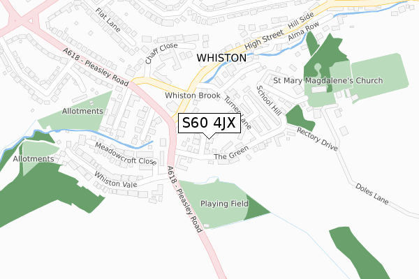 S60 4JX map - large scale - OS Open Zoomstack (Ordnance Survey)