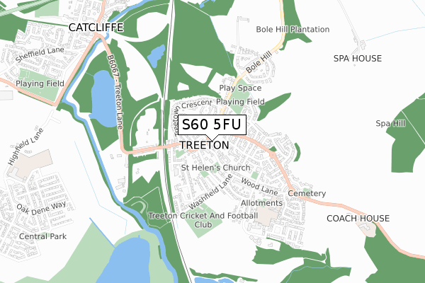 S60 5FU map - small scale - OS Open Zoomstack (Ordnance Survey)